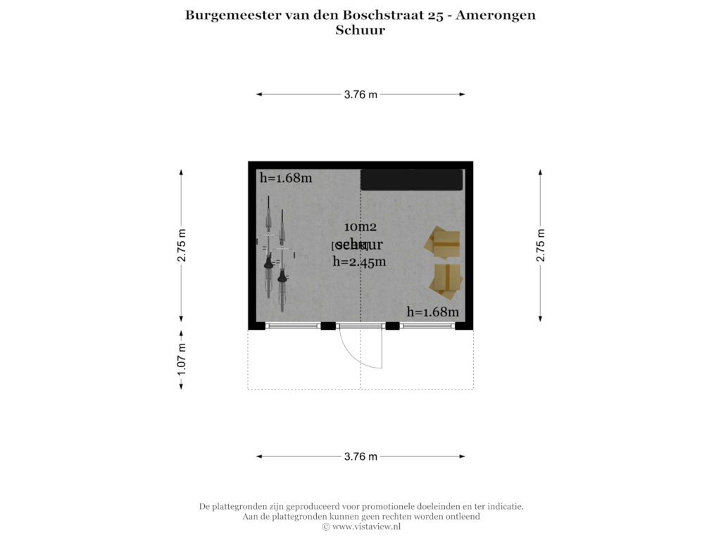 Bekijk plattegrond van SCHUUR van Burgemeester van den Boschstraat 25