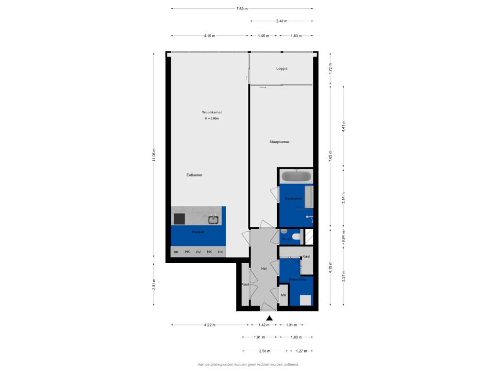 Bekijk plattegrond van Plattegrond van Wilhelminakade 325