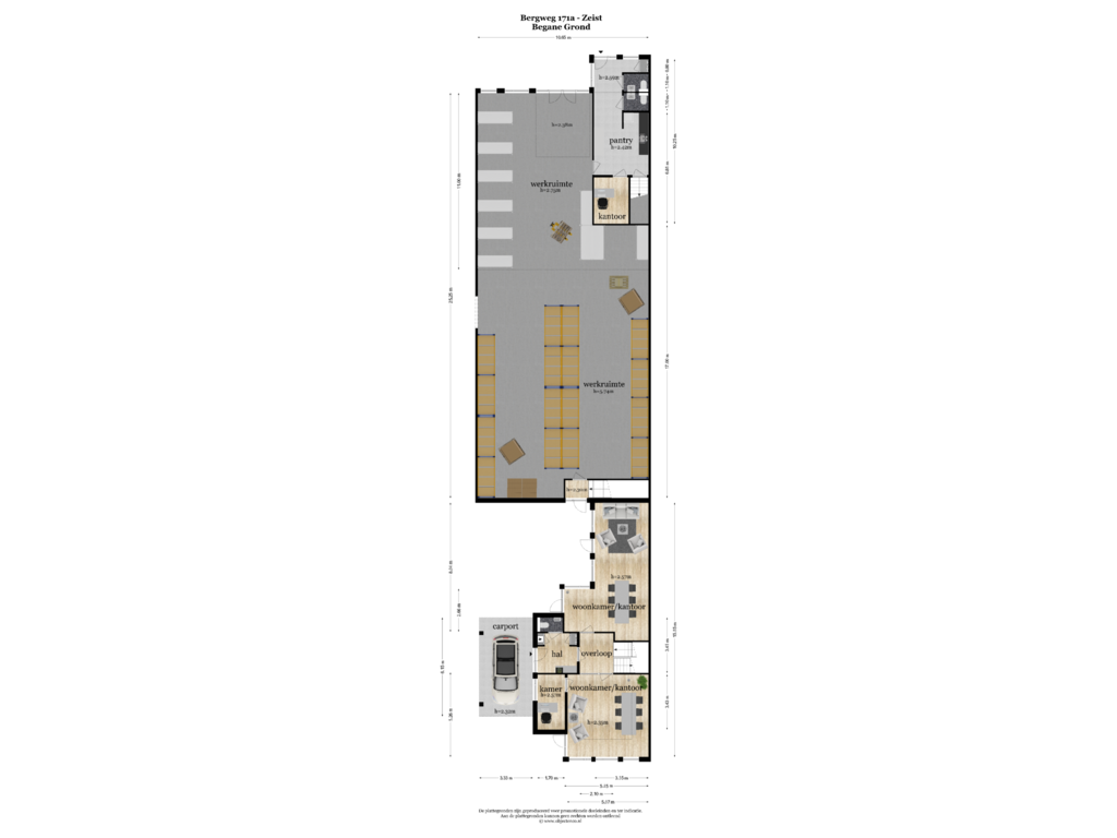 Bekijk plattegrond van BEGANE GROND van Bergweg 171