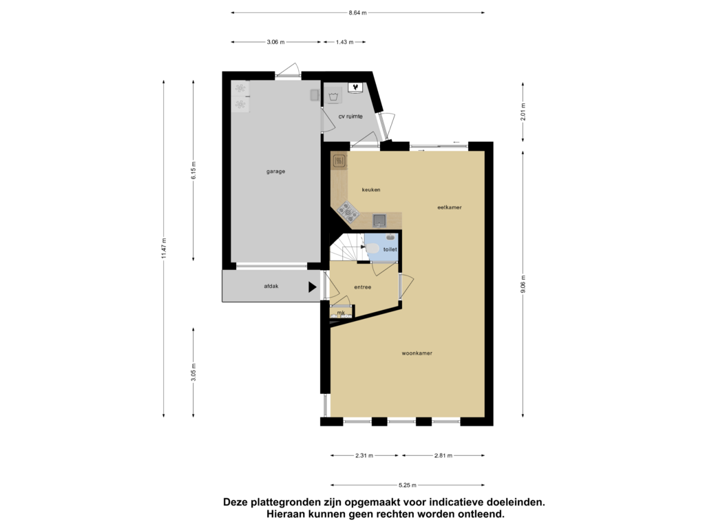 Bekijk plattegrond van Begane Grond van Kiekendiefstraat 11