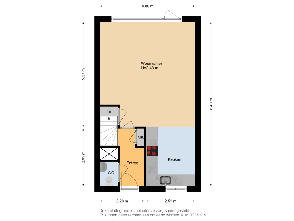 Bekijk plattegrond van Begane Grond van Westermanstraat 13