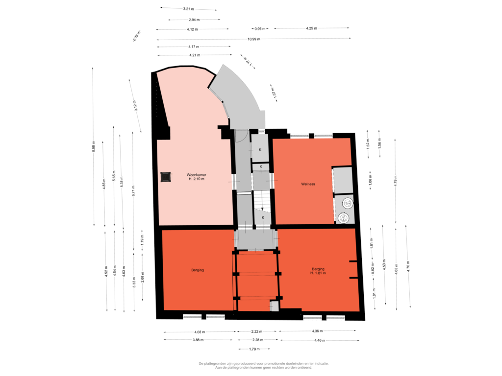 Bekijk plattegrond van Souterrain van Wittevrouwensingel 66