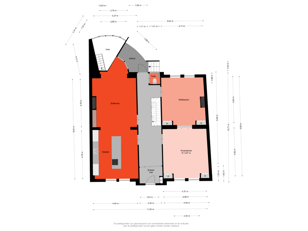 Bekijk plattegrond van Begane grond van Wittevrouwensingel 66