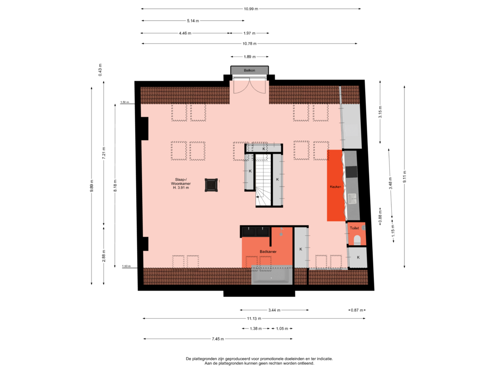 Bekijk plattegrond van Tweede verdieping van Wittevrouwensingel 66