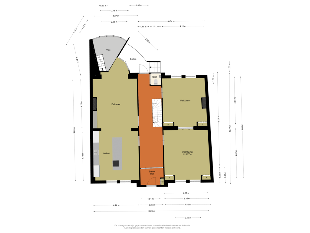 Bekijk plattegrond van Begane grond van Wittevrouwensingel 66