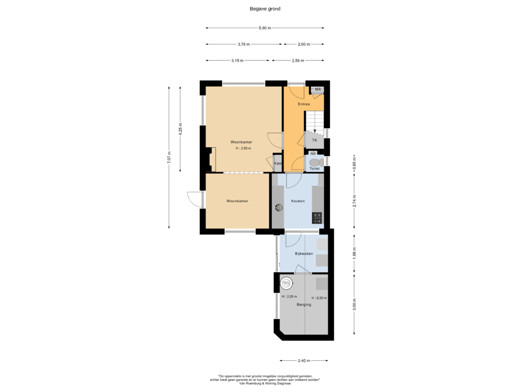 View floorplan of Begane grond of Stichts End 43