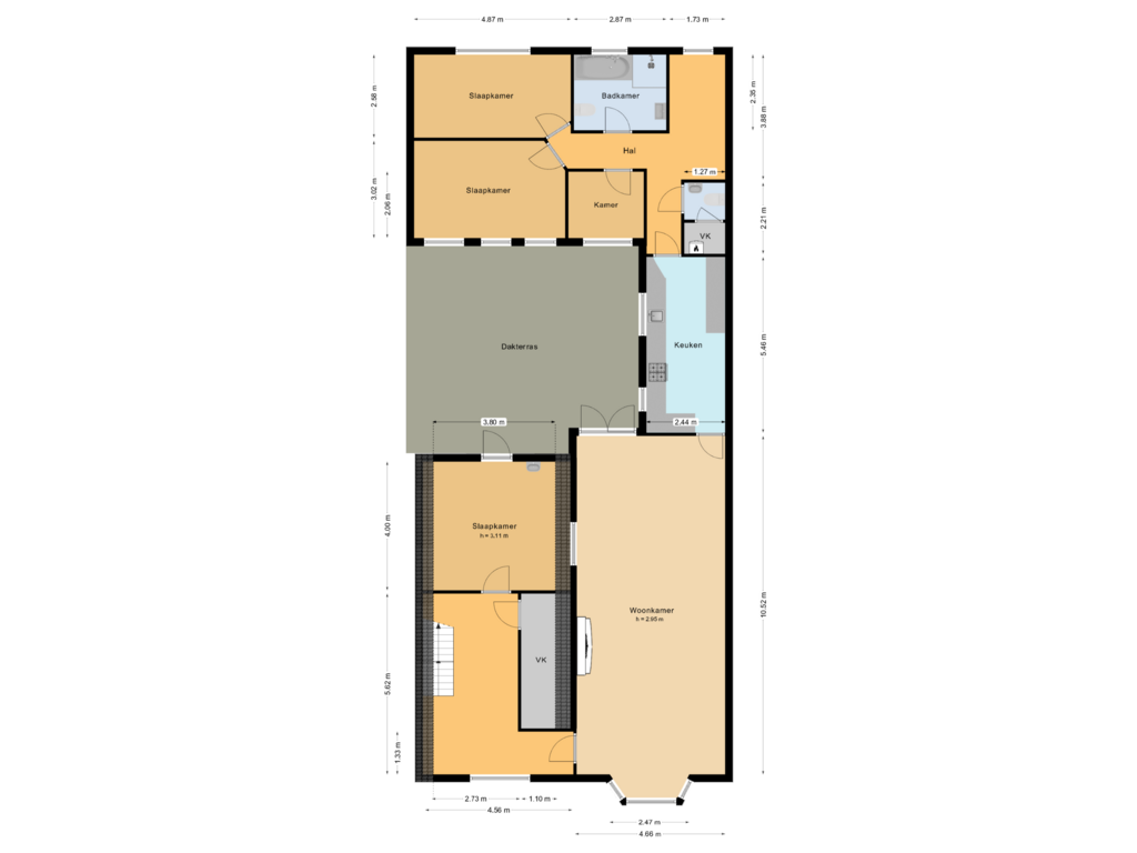 Bekijk plattegrond van Begane grond van Spoorstraat 40-A