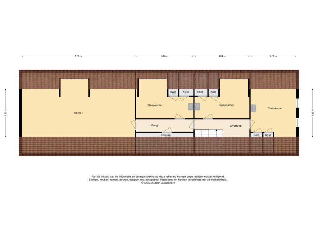 View floorplan of Eerste verdieping of Onze Lieve Vrouwestraat 100