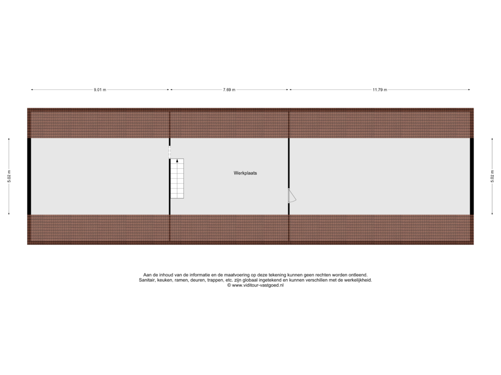 View floorplan of Verdieping werkplaats of Onze Lieve Vrouwestraat 100