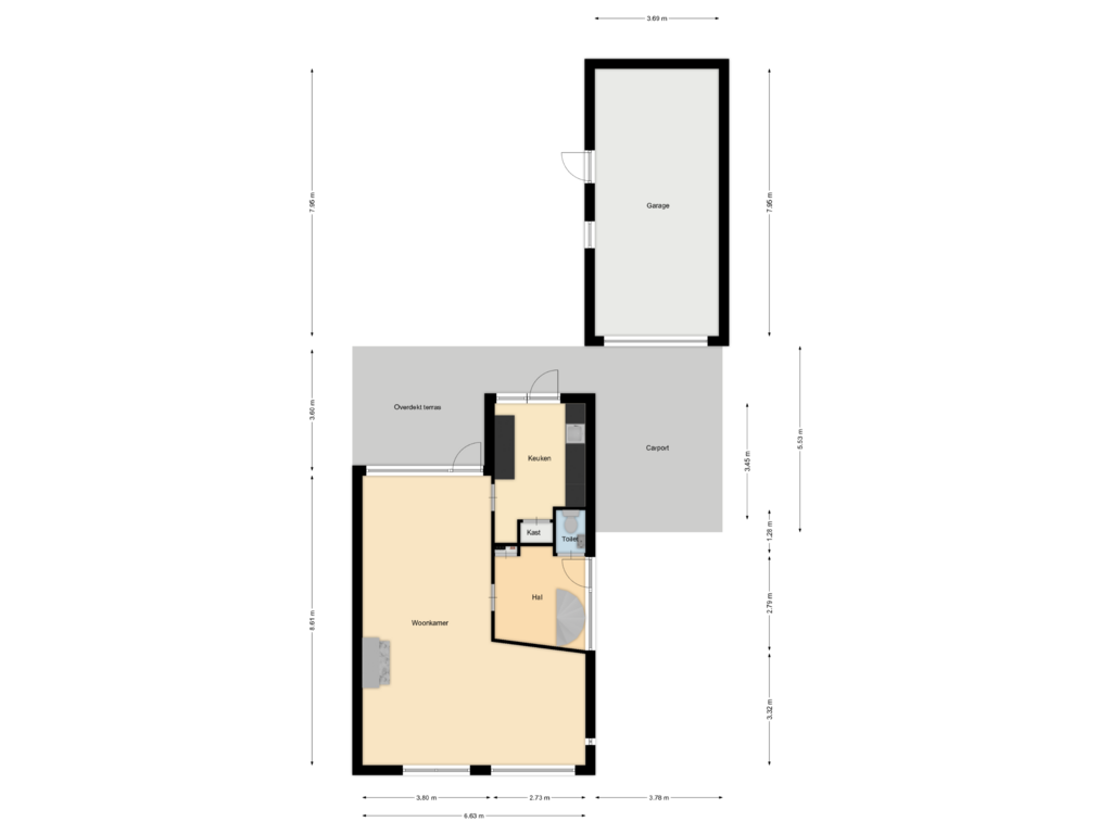 Bekijk plattegrond van Begane grond van De Olieslager 52