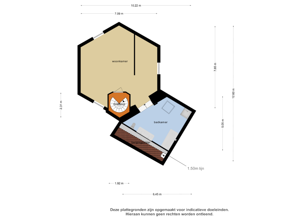 View floorplan of 1e verdieping of Eekwal 63