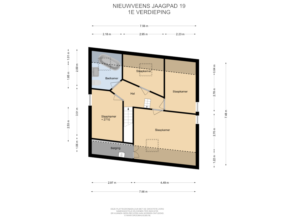 Bekijk plattegrond van 1E Verdieping van Nieuwveens Jaagpad 19