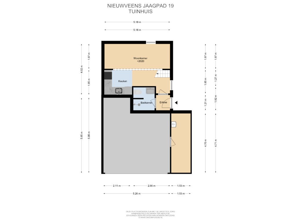 Bekijk plattegrond van Tuinhuis van Nieuwveens Jaagpad 19