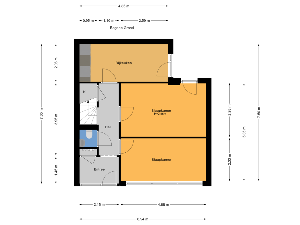 View floorplan of Begane Grond of Buenos Aireshof 44