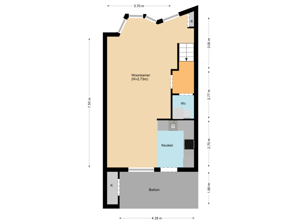 Bekijk plattegrond van Floor 2 van Oosterhaven 11