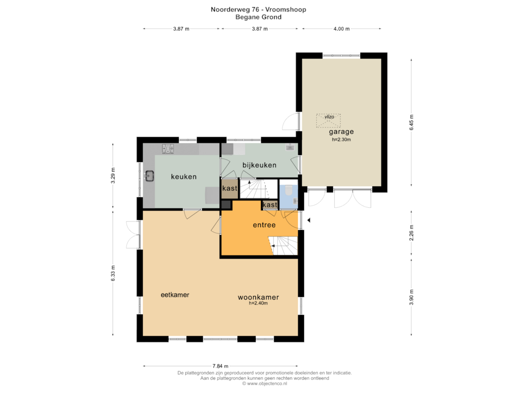 View floorplan of BEGANE GROND of Noorderweg 76