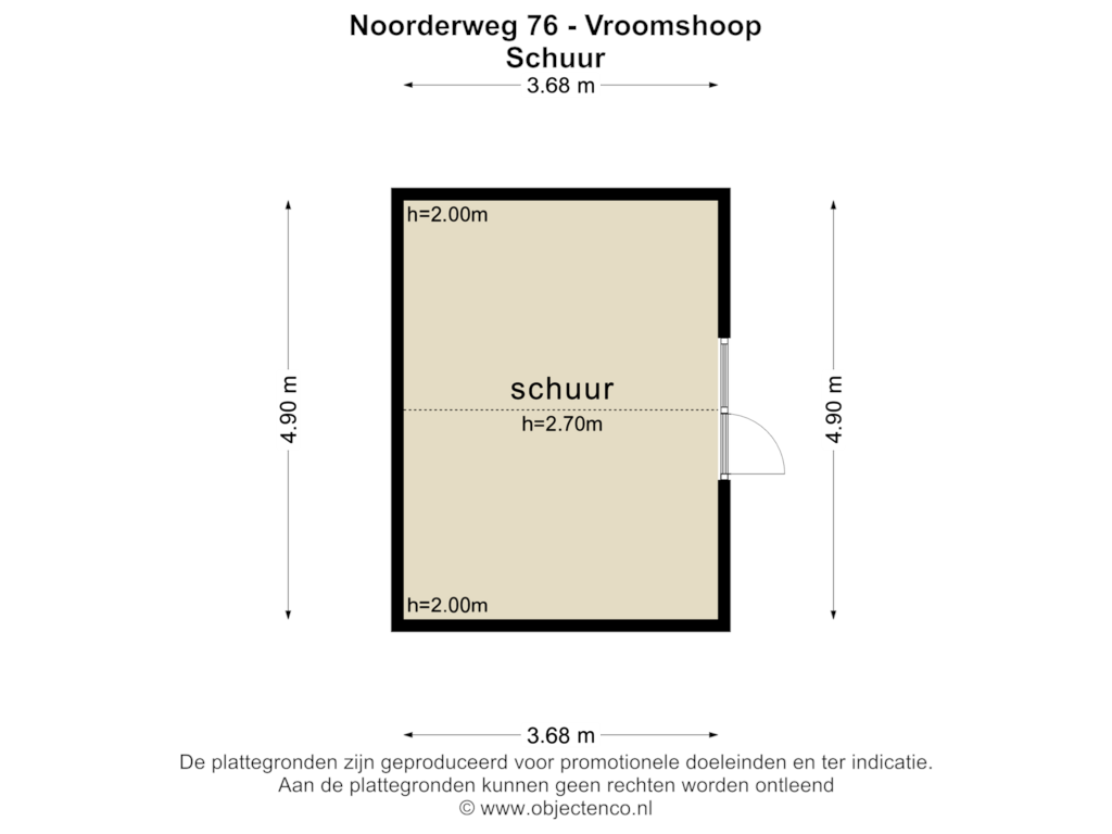 View floorplan of SCHUUR of Noorderweg 76