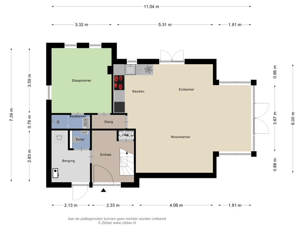 View floorplan of Begane Grond of Zandplaat 21