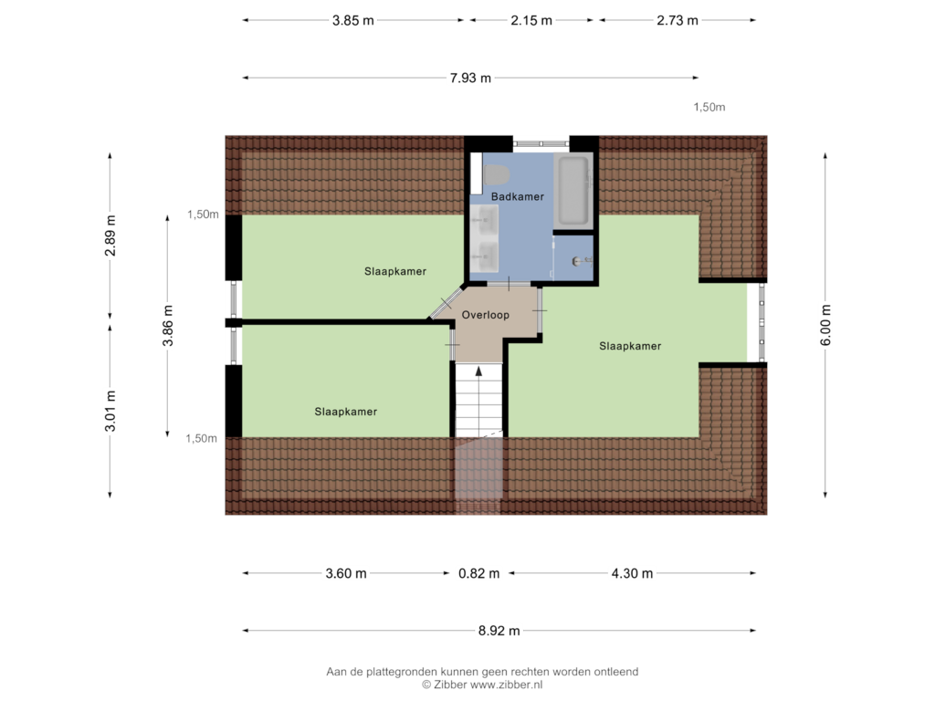 View floorplan of Eerste Verdieping of Zandplaat 21