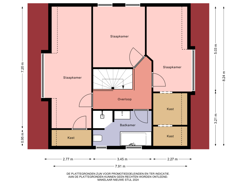 Bekijk plattegrond van 1e verdieping van Hofstraat 97