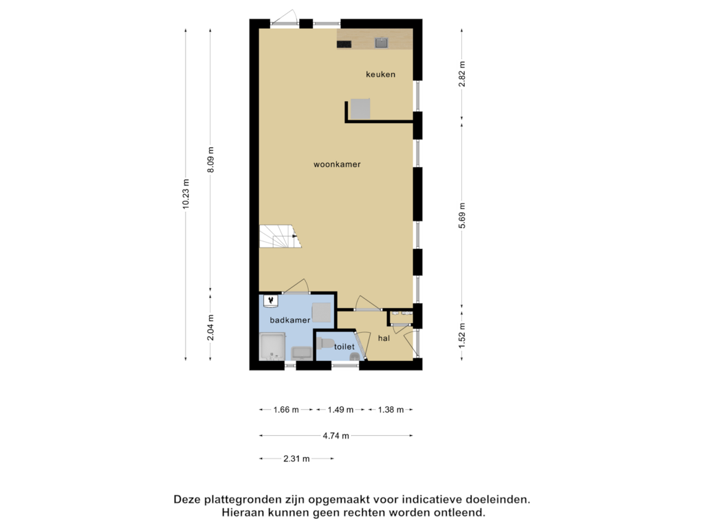 Bekijk plattegrond van Begane grond van Dorp 87