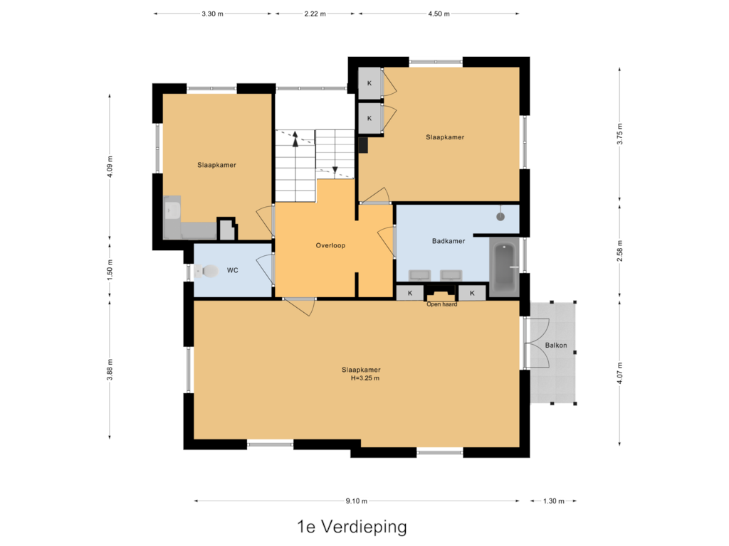 Bekijk plattegrond van 1e Verdieping van Zutphensestraat 10