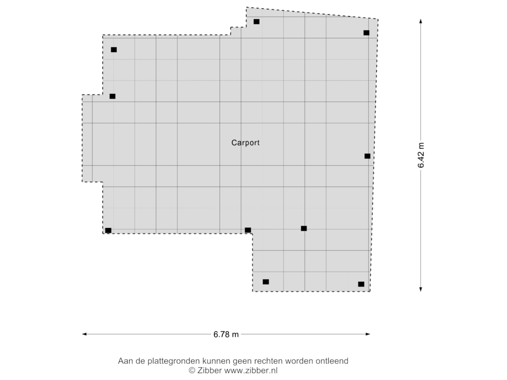 Bekijk plattegrond van Carport van Kallenbroekerweg 173