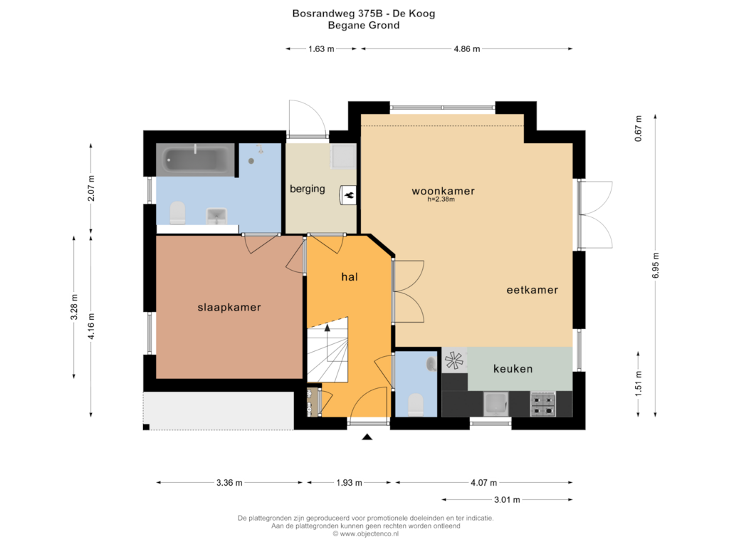 View floorplan of BEGANE GROND of Bosrandweg 375 B 411