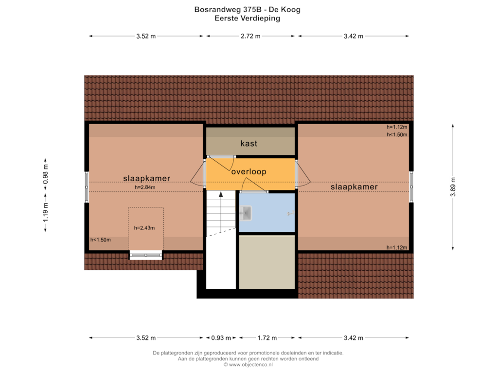 View floorplan of EERSTE VERDIEPING of Bosrandweg 375 B 411