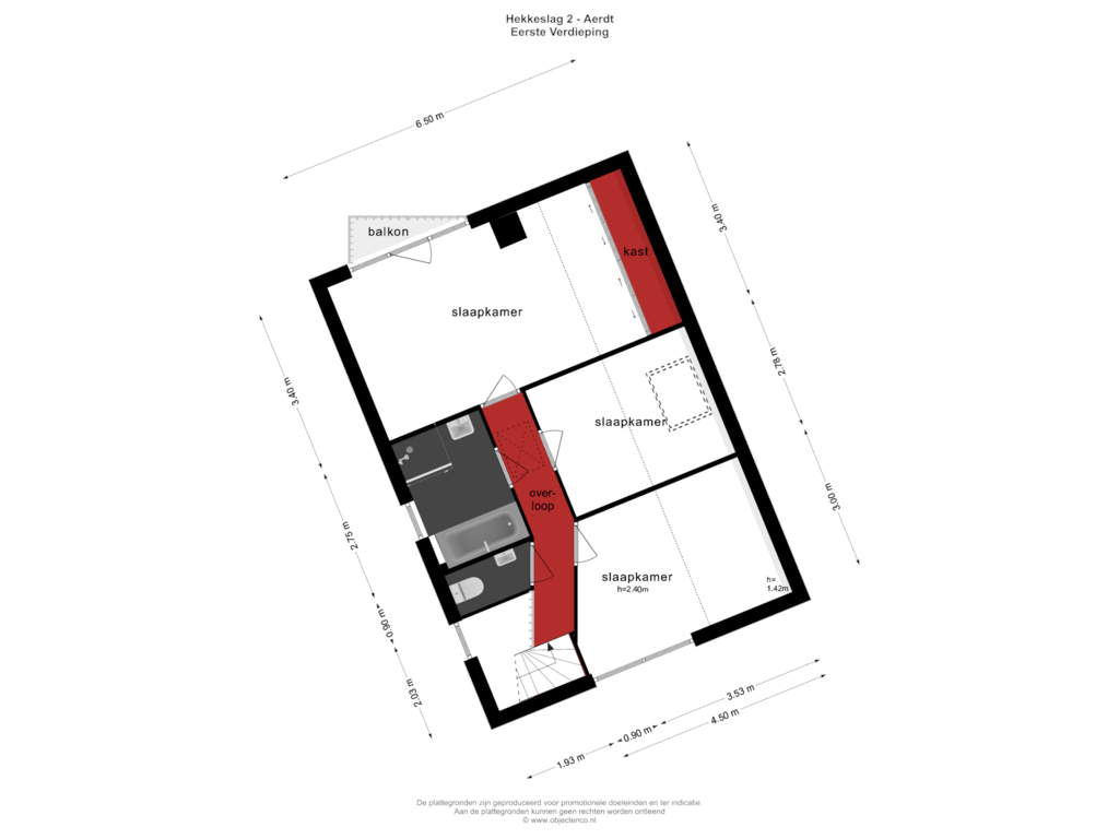 Bekijk plattegrond van EERSTE VERDIEPING van Hekkeslag 2