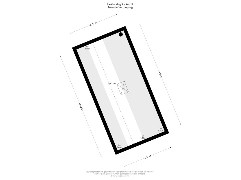 Bekijk plattegrond van TWEEDE VERDIEPING van Hekkeslag 2