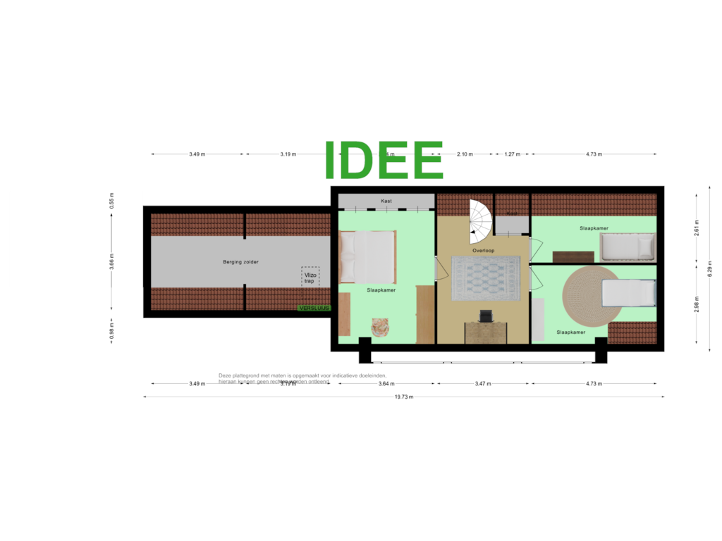 Bekijk plattegrond van Second floor IDEE van Klittenweg 6