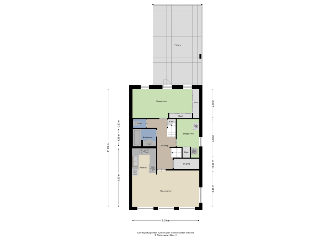 View floorplan of Eerste verdieping of Eendrachtstraat 50