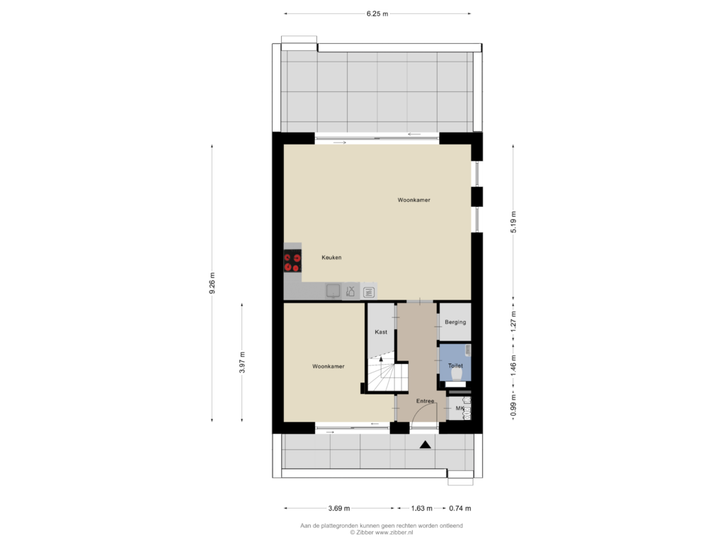 View floorplan of Begane grond of Zomerspelenstraat 50