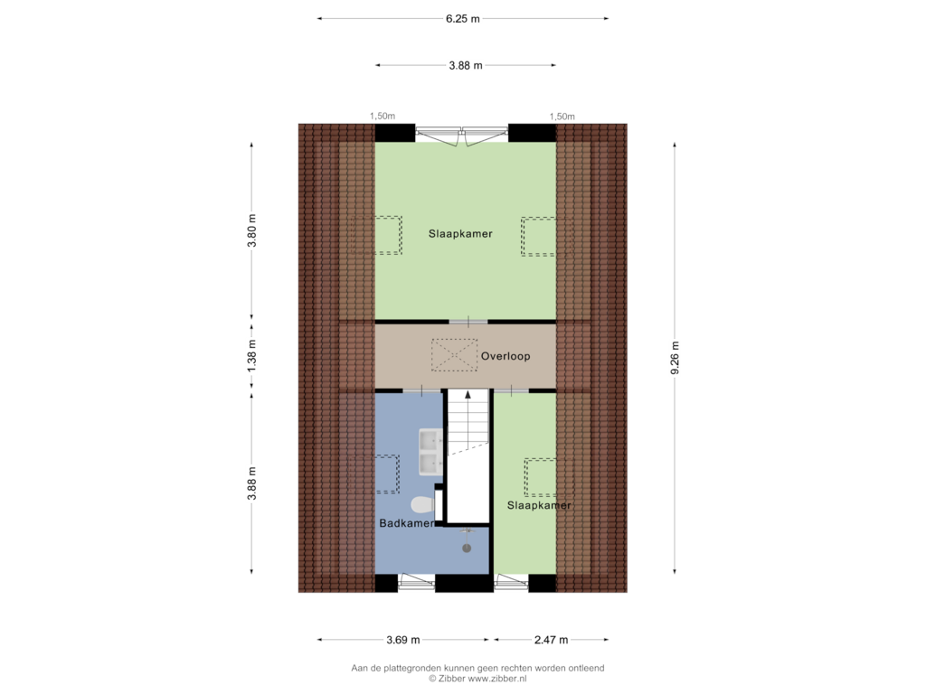 View floorplan of Eerste verdieping of Zomerspelenstraat 50