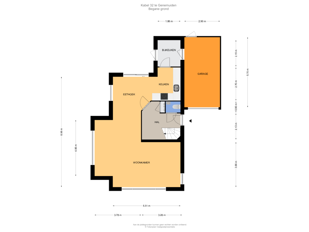 Bekijk plattegrond van Begane grond van Kabel 32