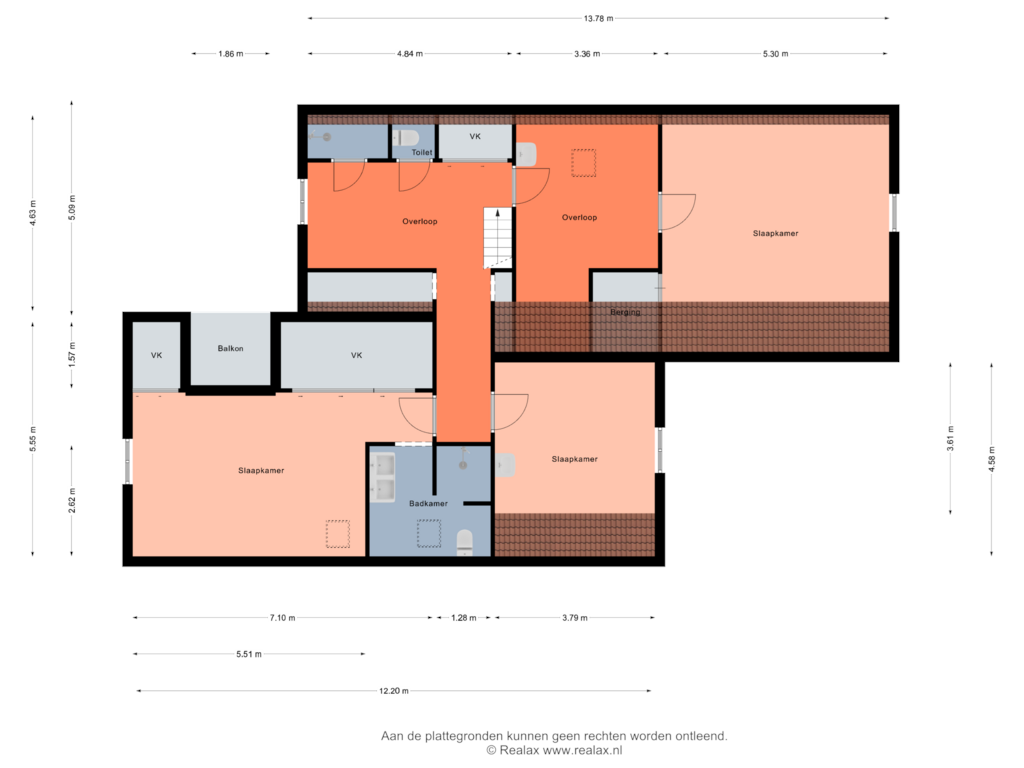 View floorplan of Verdieping 1 of Kapelweg 1-A