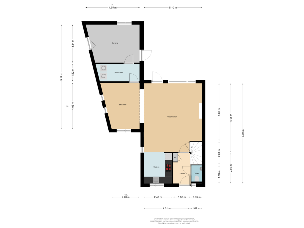 Bekijk plattegrond van Begane grond van Zwaluwstraat 43