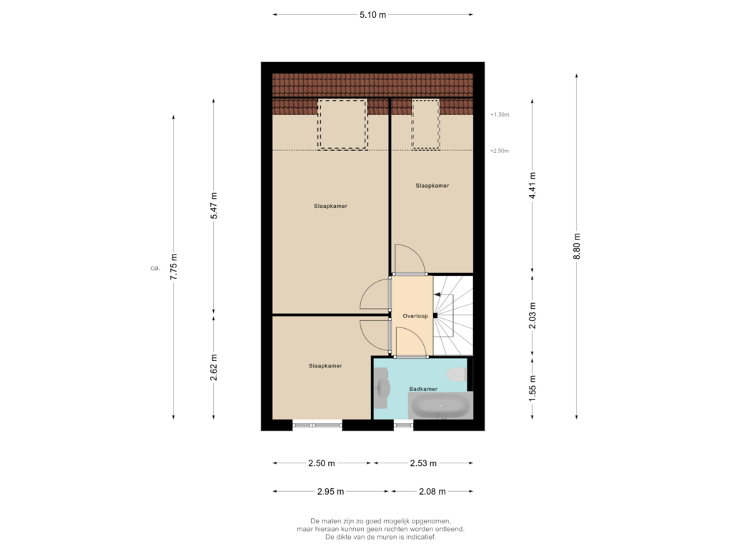 Bekijk plattegrond van 1e Verdieping van Zwaluwstraat 43