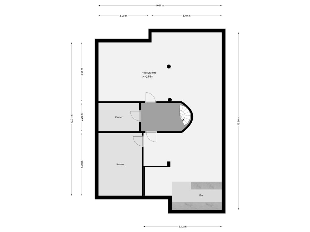 Bekijk plattegrond van Souterrain van Hoge Rijndijk 91