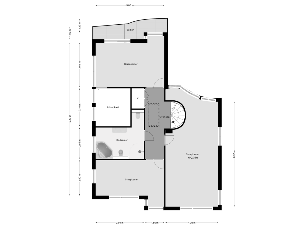 Bekijk plattegrond van 1e Verdieping van Hoge Rijndijk 91