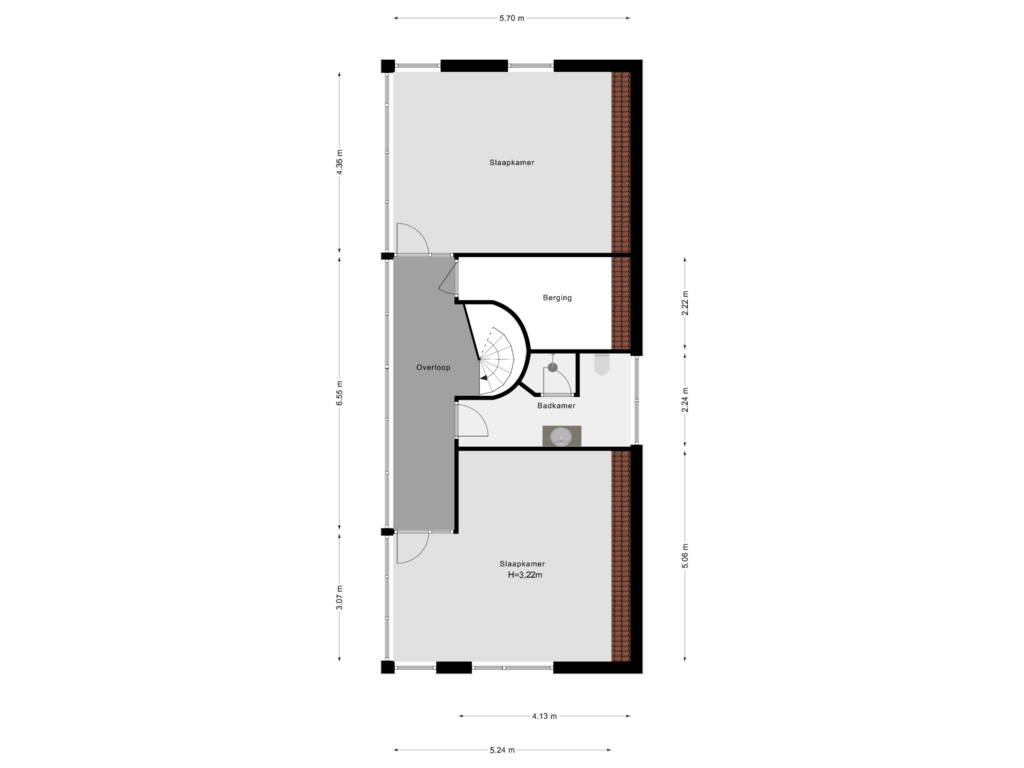 Bekijk plattegrond van 2e Verdieping van Hoge Rijndijk 91