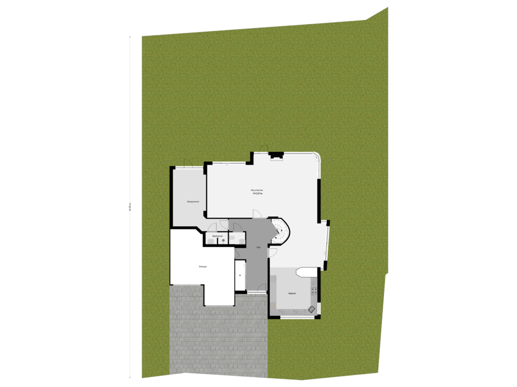 Bekijk plattegrond van Perceeloverzicht van Hoge Rijndijk 91