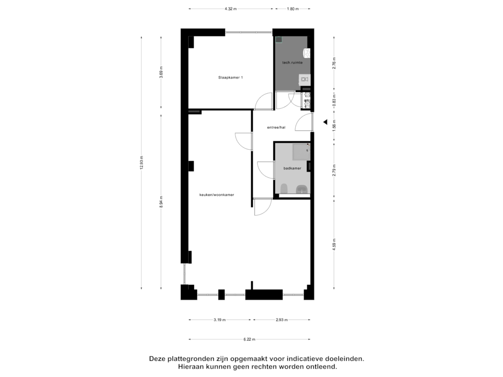 Bekijk plattegrond van Appartement van Lange Geere 3-C