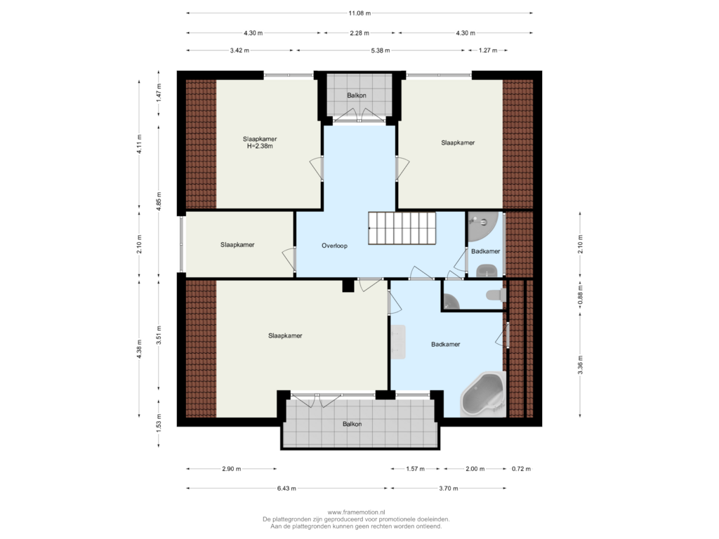 Bekijk plattegrond van Verdieping 1 van Gravinnenlaan 4