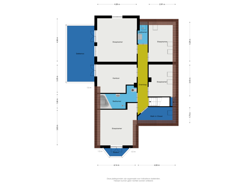 Bekijk plattegrond van 1e verdieping van Oude Binnenweg 15