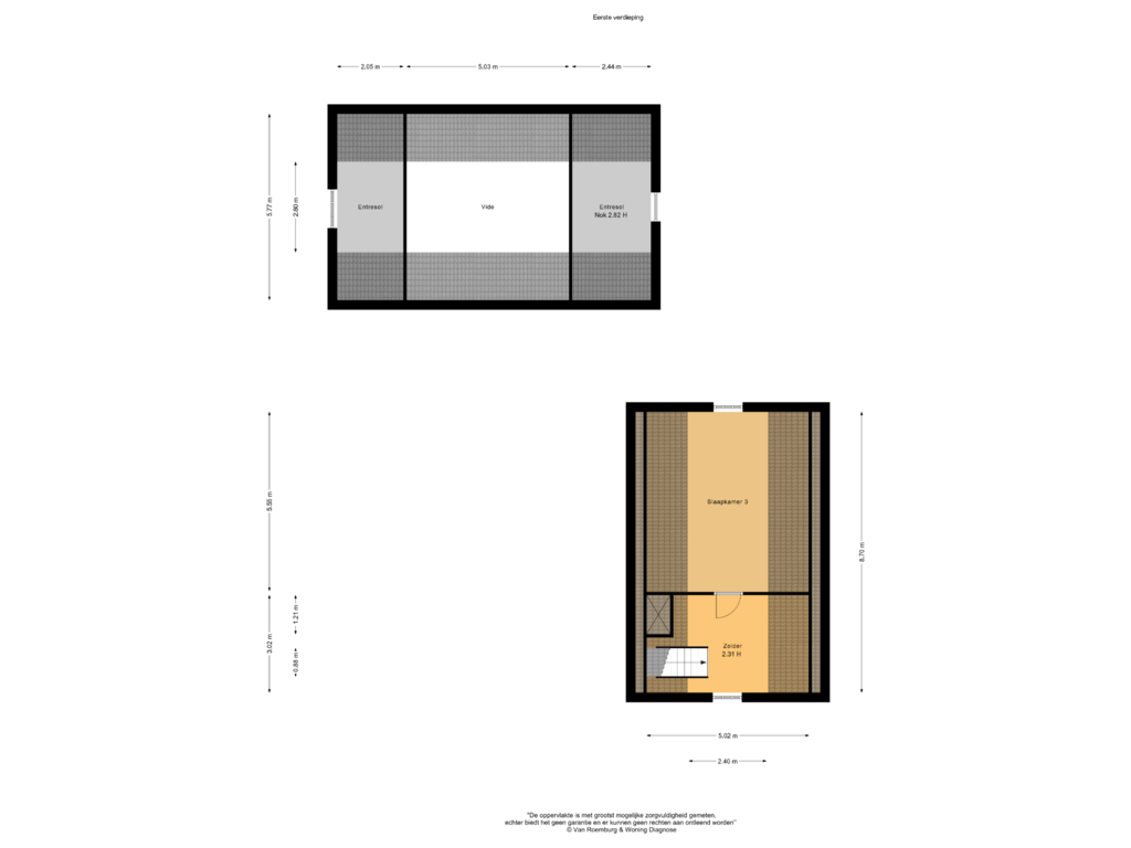 View floorplan of Eerste verdieping of Drosteweg 34