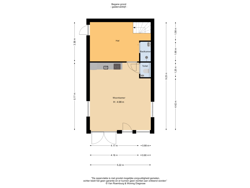 View floorplan of Gastenverblijf of Drosteweg 34