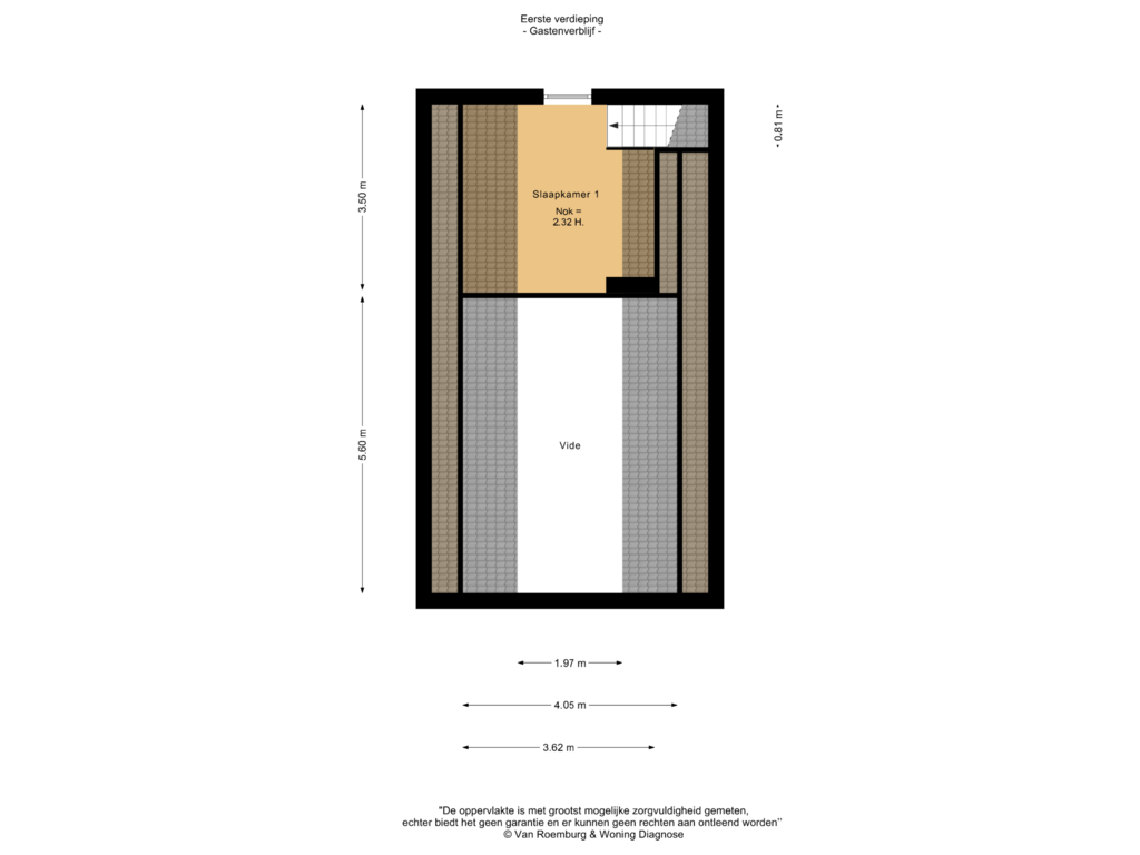 View floorplan of Gastenverblijf Eerste verdieping of Drosteweg 34