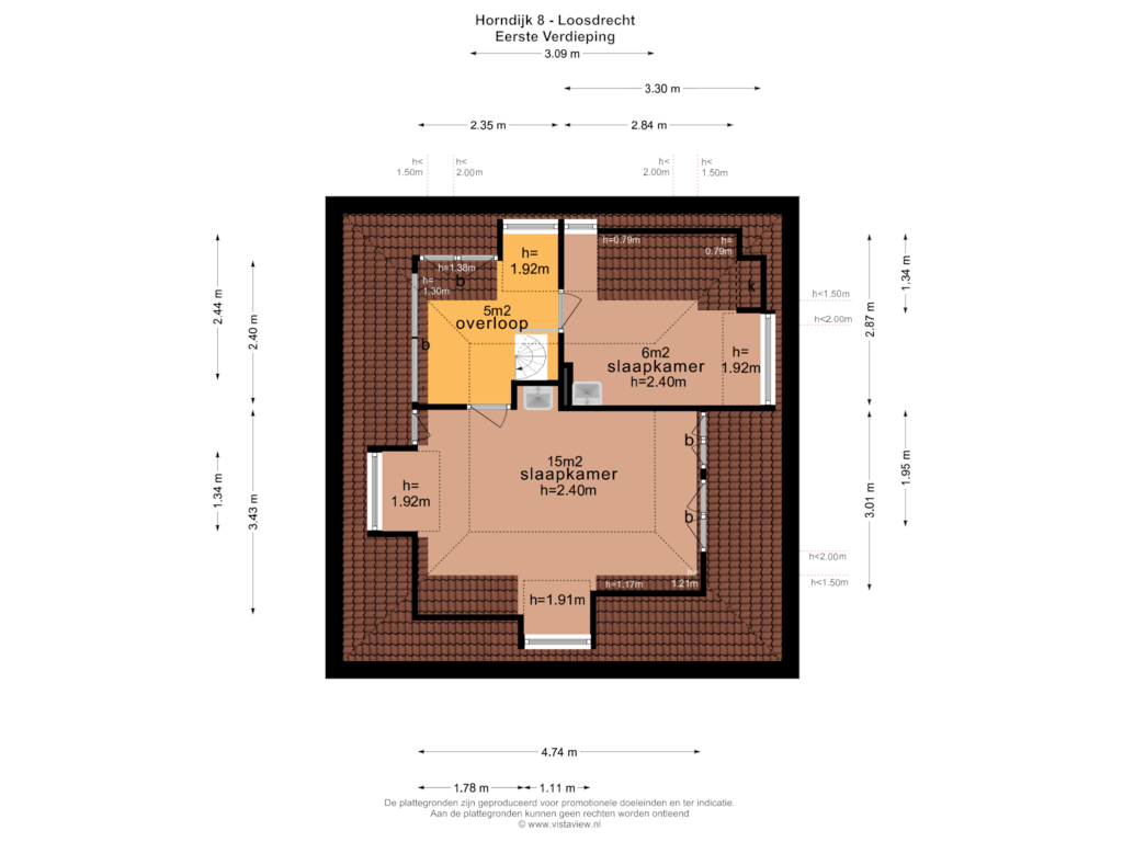 Bekijk plattegrond van EERSTE VERDIEPING van Horndijk 8